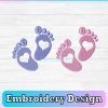 baby feet embroidery design