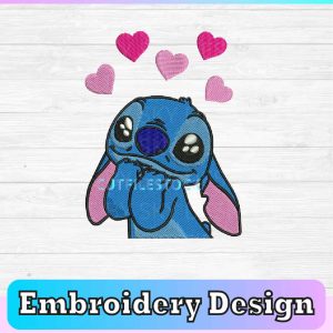 stitch hearts embroidery design