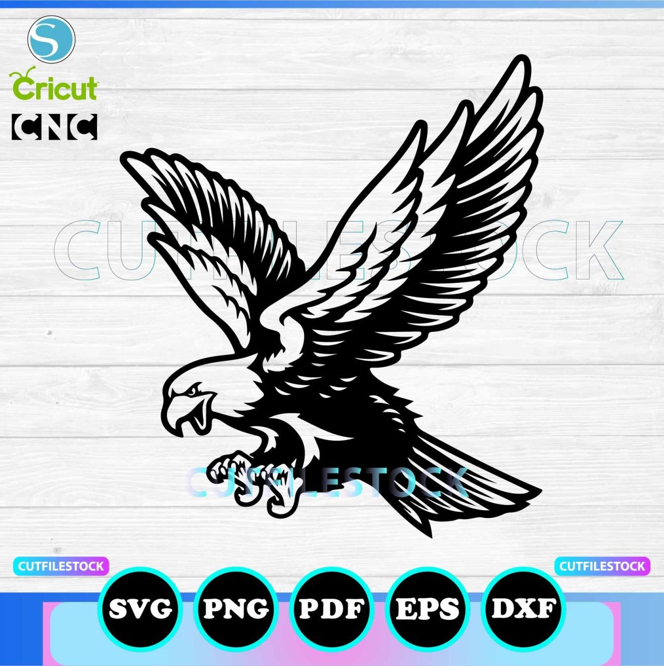 American Eagle Svg Png Dxf Pdf Eps, Eagle Bird Flying, Silhouette, Cricut