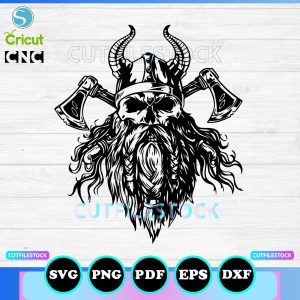viking skull face svg