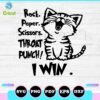 cat rock paper scissors throat punch i win svg