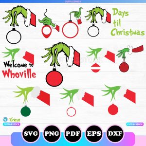 grinch hand svg bundle
