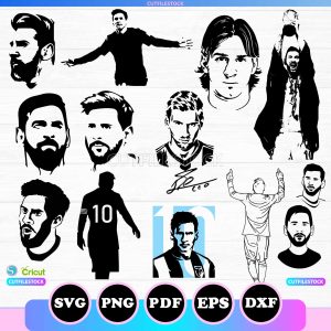 messi svg silhouette