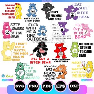 evil care bear svg bundle